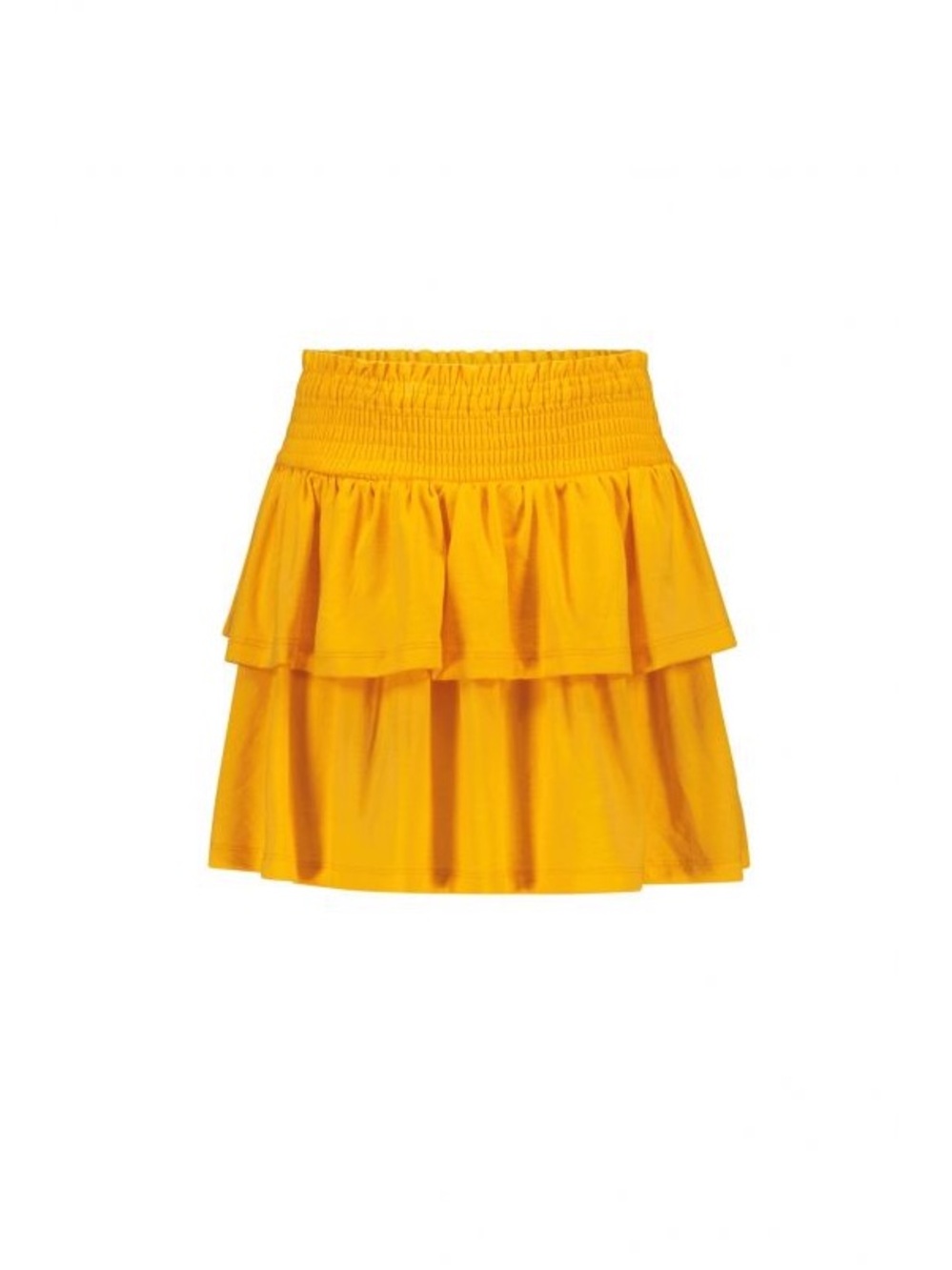 Yellow Tiered Smocked Waist Skirt